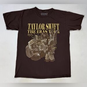 Taylor Swift The Eras Tour 2023 Graphic T-shirt Women Large Brown Music
